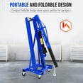 thumbnail image 5 of Lumiparty 2 Ton Folding Hydraulic Engine Hoist with Lever, Cherry Picker Shop Crane with 6 Casters, 4400 Lbs Capacity Heavy Duty Crane Lift for Garage, Workshop, Repair, Blue, 5 of 7
