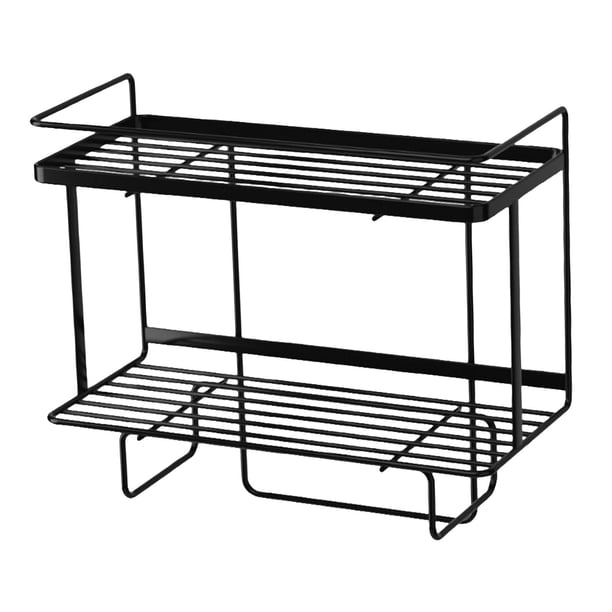 Estante de almacenamiento sobre el inodoro Sunnimix Organizador de Baño de acero para toallas de papel Champú 2 niveles negro