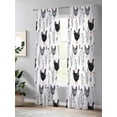 thumbnail image 4 of Sheer Curtains 108 Inches Long 2 Panels Set for Living Room, Rooster Farmhouse Black Semi Sheer Curtains for Windows, Farm Animals Simple Art Modern Voile Window Treatments Rod Pocket Curtain, 4 of 7
