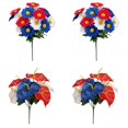 thumbnail image 3 of 4th Of July Flower Decorations, 4PCS Red Blue White Cemetery Flower, Independence Day, Home Party Decor,Memorial Day GraveFlowers for Home Wedding Party Decor, 3 of 9