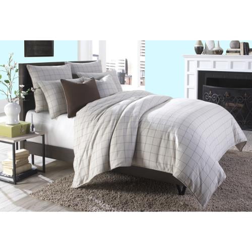 Michael Amini Manchester 7-Piece Queen Cotton & Linen Duvet Set in Cream