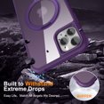 thumbnail image 6 of Dteck for Apple iPhone 11 Pro Max with Magnetic Invisible Stand Military Drop Protection Case, Shockproof Compatible with MagSafe Slim Rugged Matte Ring Holder Holder Phone Case for Men Women, purple, 6 of 7
