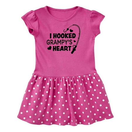 

Inktastic I Hooked Grampy s Heart with Fishing Rod Gift Toddler Girl Dress