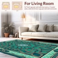 thumbnail image 2 of ODIKA 4'x6' Machine Washable Non-Slip Area Rug, Peacock Inspired Abstract Medallion Decorator Accent High Traffic Rug, Teal, 140611, 2 of 5