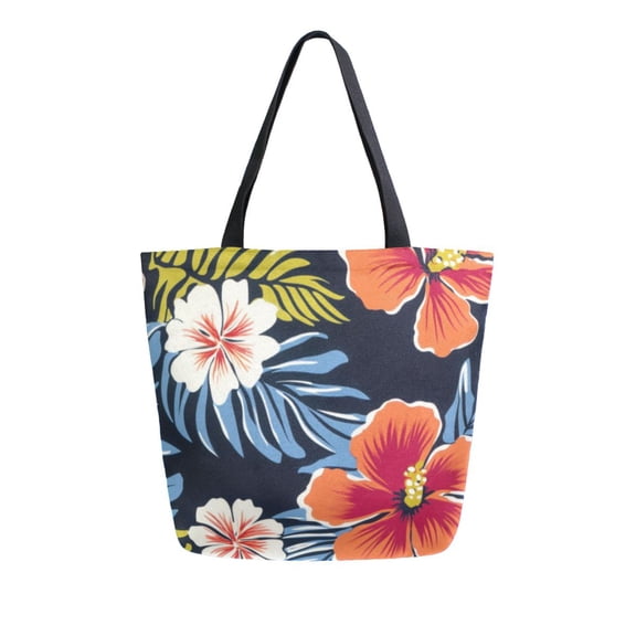 Large Canvas Bag 13.5x5.1x15 Inch Canvas Bag Shopping Canvas Bag Suitable For Outing Shopping Travel Out Of Large Capacity Storage Hawaiian Flower Cartoon2