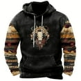 thumbnail image 2 of DDAPJ pyju Novelty Hoodies for Men 3D Print Long Sleeve Kangaroo Pocket Hooded Sweatshirt Casual Loose Fit Pullover Hoodie Big and Tall Cool Streetwear Hoody Tops Black XXXL, 2 of 3