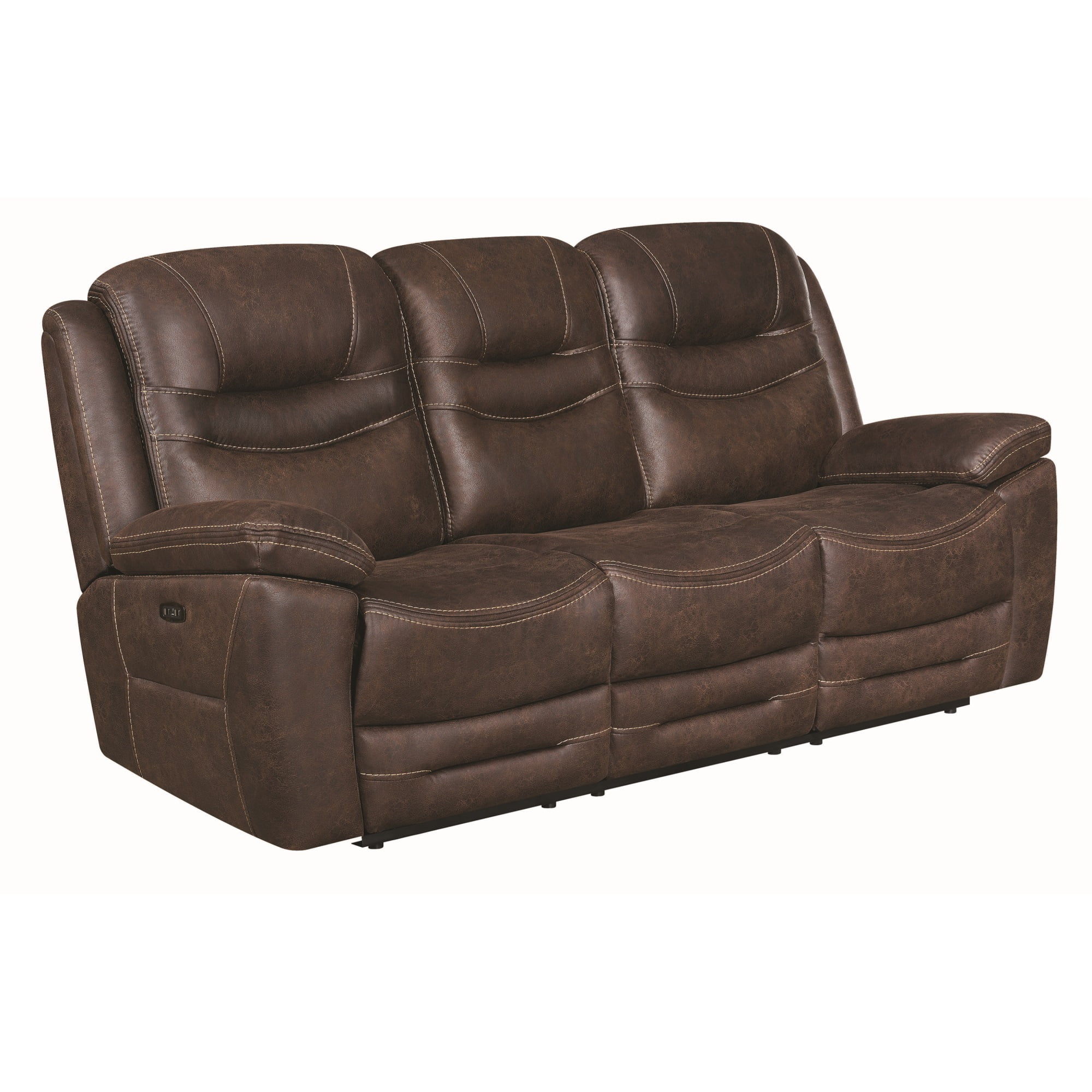 Fabric Upholstered Metal Power Recliner Sofa with Cushion
