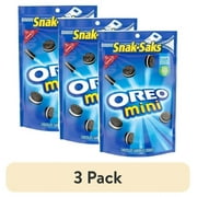 (3 pack) OREO Mini Chocolate Sandwich Cookies, Snak-Saks, 8 oz
