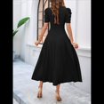thumbnail image 4 of Vestido de Verano Elegante, Moderno e Informal con Escote en V y Corta para Mujer, Ideal para Vacaciones y Cócteles. Negro XL, 4 of 9