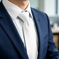 thumbnail image 5 of Men Classic Dress T-Shirt Tie Solid Color Satin Wedding Party Formal Business Attire, 5 of 7