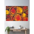 thumbnail image 2 of Red Orange Yellow Circles Poster Wall Art, Modern Wall Decor For Living Room Bedroom, 8x12 UNFRAMED, 2 of 3