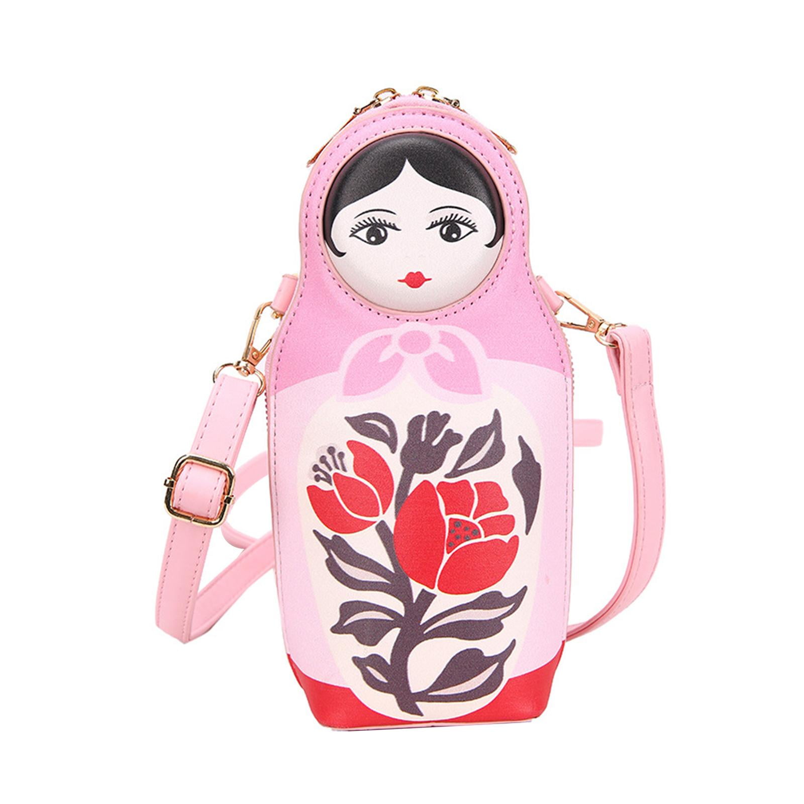 Segolike Matryoshka Doll Crossbody Bag Handbag Men Women Portable Zipper Shoulder Bag Casual Shoulder Bag for Trekking Workout Outdoor