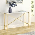 thumbnail image 6 of Evelyn&Zoe Braxton 46" Wide Rectangular Console Table with Faux Marble Top, Gold, 6 of 9