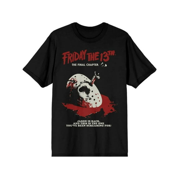 Friday 13th Final Chapter Poster Men's Black T-shirt 100%  cotton