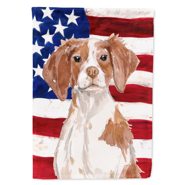 "Treasures bb9364chf Bretaña Spaniel patriótico decorativo casa bandera, tamaño" Caroline's Treasures BB9364CHF