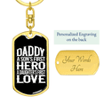 thumbnail image 3 of Daddy First Hero Swivel Keychain Dog Tag Stainless Steel or 18k Gold, 3 of 10