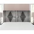 thumbnail image 1 of Antique Headboard, Antique Door with Vertical Ornamental Floral Pattern Travel Treasure Monochromic, Upholstered Decorative Metal Bed Headboard with Memory Foam, Full Size, Grey Black, by Ambesonne, 1 of 4