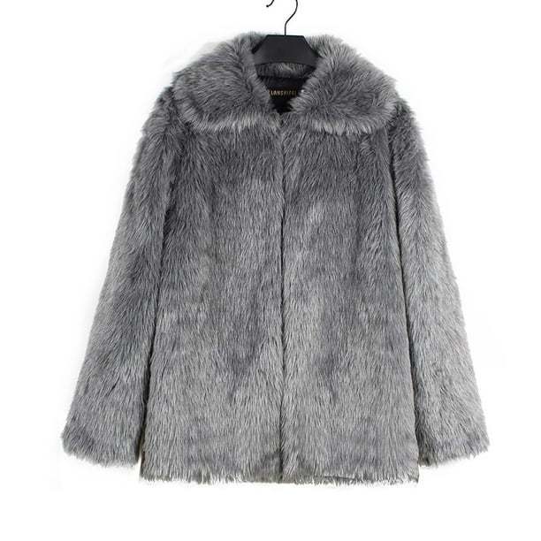 Penkiiy Men's Faux Fur Short Coat Winter Leopard Warm Thicken