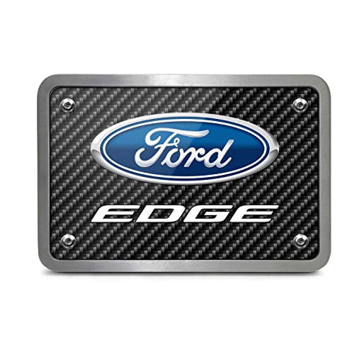 IPick Ford Edge Black Carbon Fiber Hitch Cover - 2 Inch Billet Aluminum Tow Hitch Cover With Logo, Made In USA