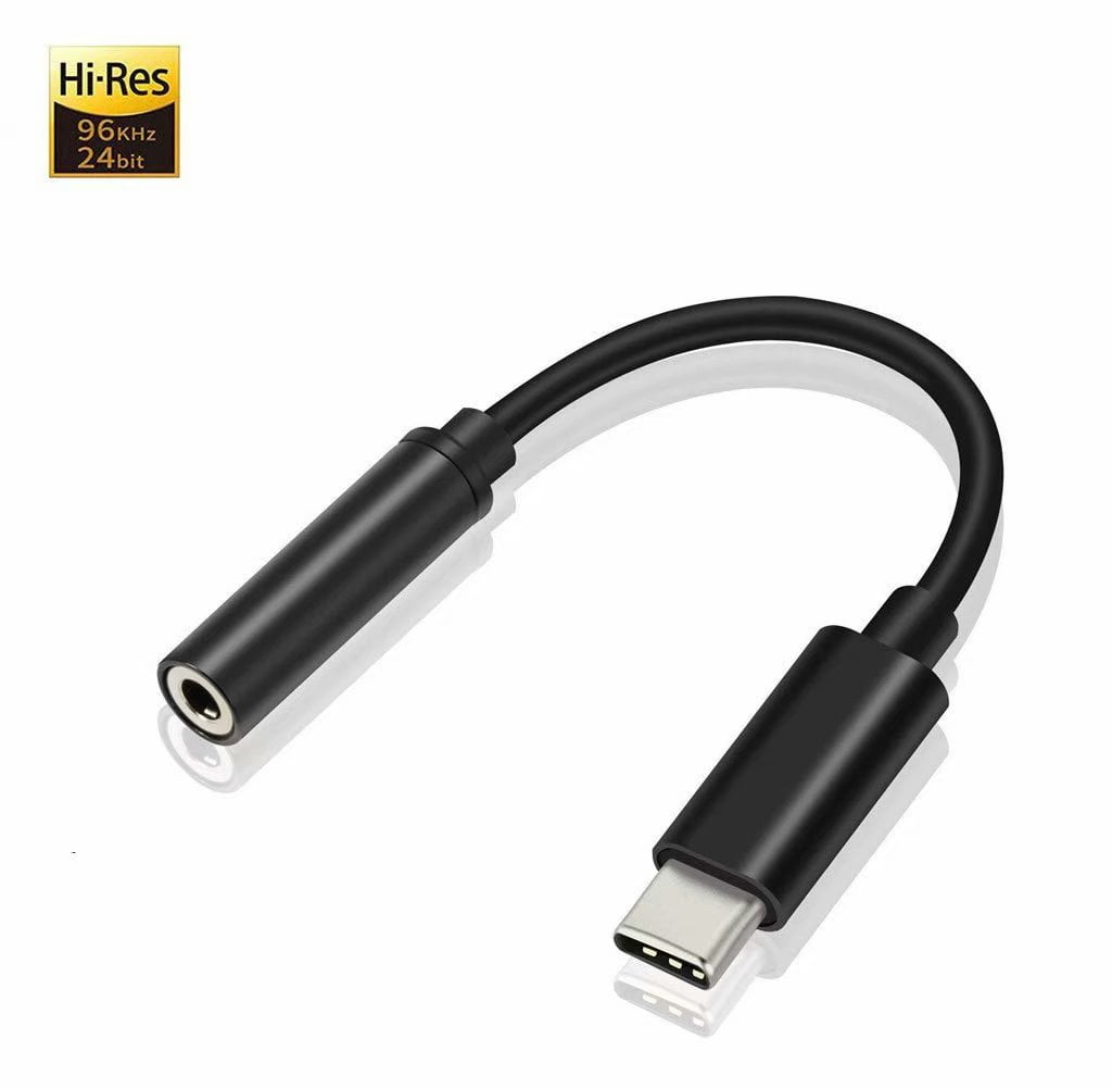 Instrument interview mulighed USB C to 3.5mm Headphone Adapter, USB Type C to3.5mm Audio with Aux Audio  Hi-Res DAC Compatible for Pixel/Moto Z/Samsung S10+/LG/Essential/iPad Pro/ Sony/Huawei - Black - Walmart.com