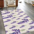 thumbnail image 2 of Summer Flowers Area Rugs 3x5 ft Purple Floral Plant Farmhouse Green Leaves Retro Washable Rug Non Slip Indoor Carpet Absorbent Floor Mat for Living Room Bedroom Dining Room, 2 of 9