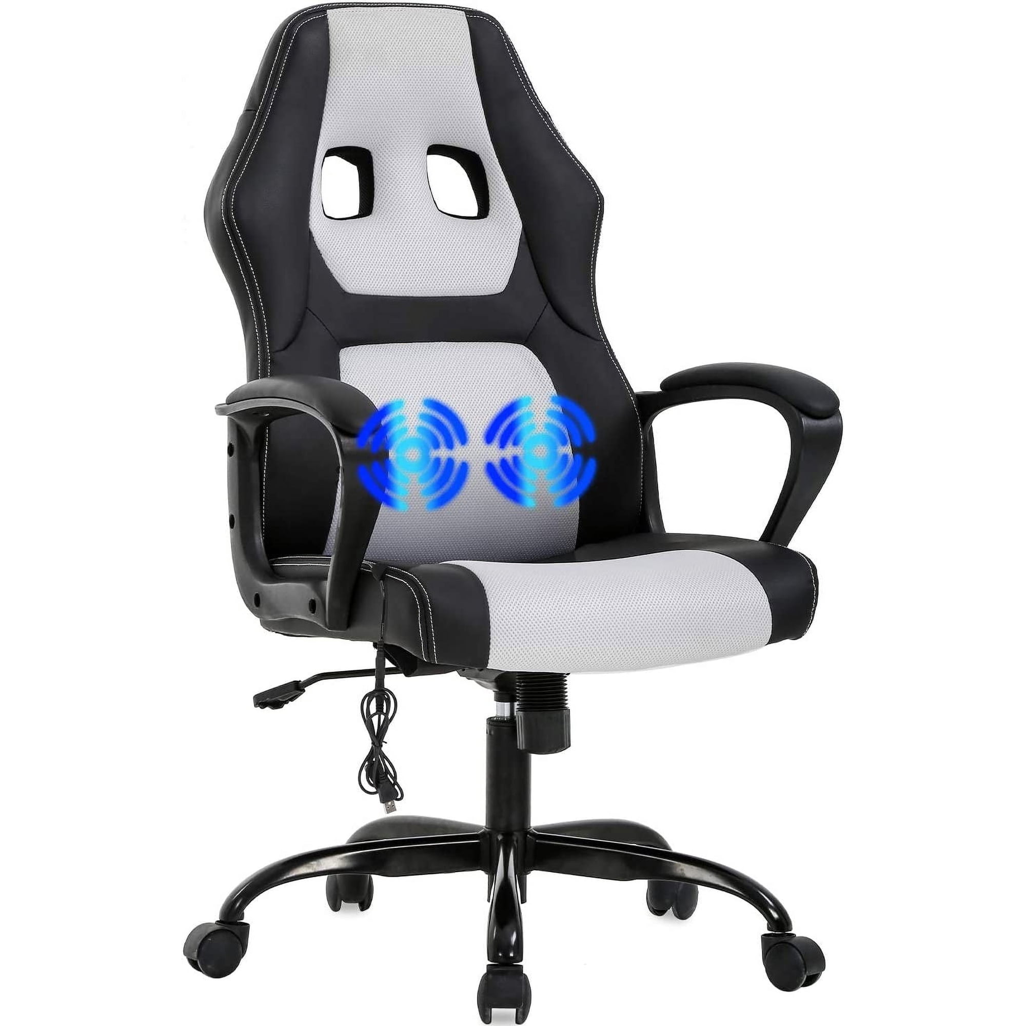 BestOffice Ergonomic Gaming Chair, Lumbar Support, Rolling Swivel for Men, Women(White)
