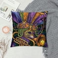 thumbnail image 2 of PHYHOO  Mardi Gras Pillow Covers  Masquerade Mask Bead Throw Pillow Covers Black Living Room Decorative Pillowcase Cushion Case for Sofa Couch, 2 of 5
