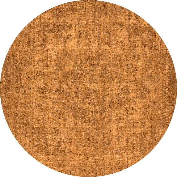 Ahgly Company Indoor Round Oriental Orange Industrial Area Rugs, 4' Round