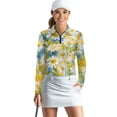 thumbnail image 7 of Uorisanigo White Daisy Womens Golf Shirt with Zipper Stylish Relaxed Women's Long Sleeve Athletic Shirts Quick Dry Comfortable Long Sleeve Workout Tops, 7 of 7