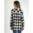 thumbnail image 3 of Time and Tru Women's Flannel Shirt with Long Sleeves, Sizes S-XXXL, 3 of 5