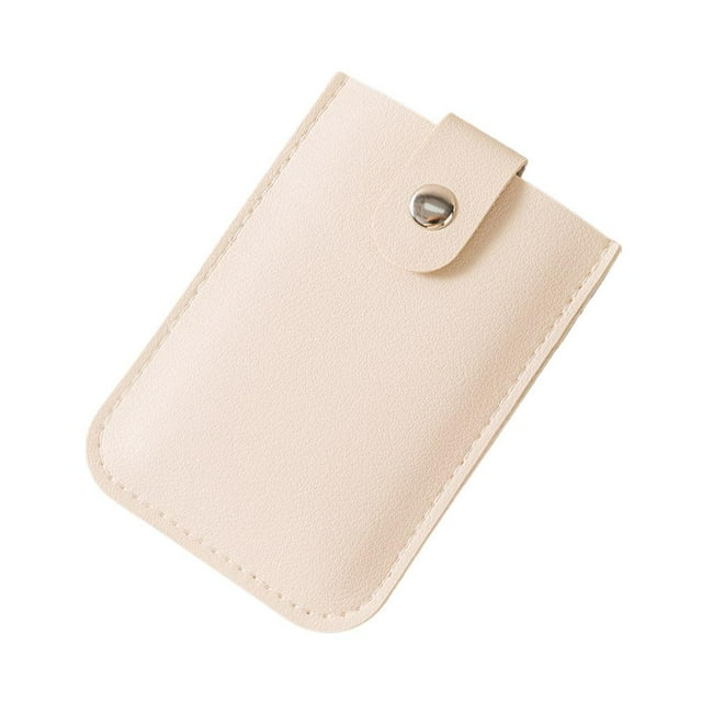 Pull-out Card Wallet with Snap Fastener, Business Card Holder, Large Capacity, High-Quality PU Material, Anti-Degaussing Design