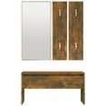 thumbnail image 3 of vidaXL Hallway Furniture Set Smoked Oak Engineered Wood, 3 of 5