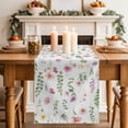 thumbnail image 2 of Table Runner 120 Inches Long for Kitchen Dining, Pink Spring Floral Dresser Scarf Farmhouse, Dining Table Decorations for Wedding/Parties, Flowers Elegant Pastoral Leaves 13 x 120 In, 2 of 8