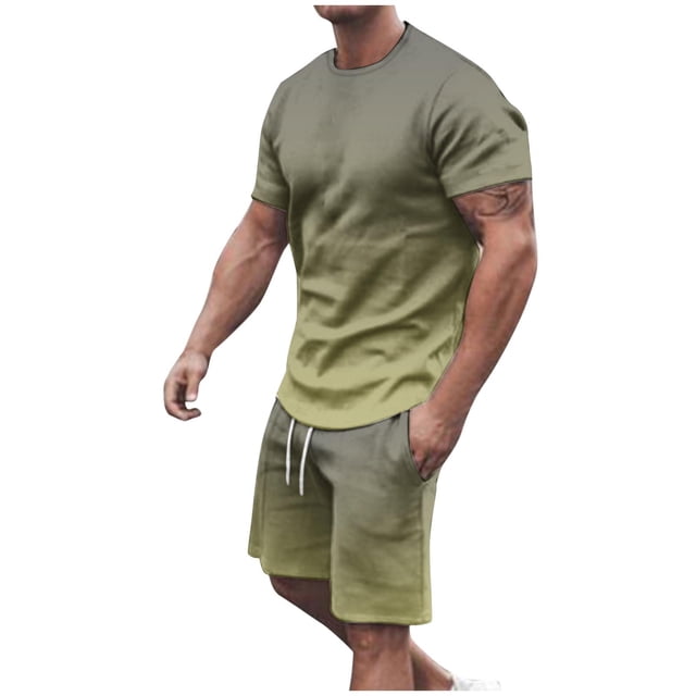 Costume Décontracté Homme Polyester Imprimé Blouse à Manches Courtes et Shorts Pc2Pc