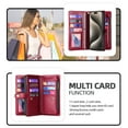 thumbnail image 7 of 2 In 1 Wallet Phone Case for Apple iPhone 11, Detachable Magnetic Back Cover with Cards Holder Zipper Pocket Hand Wrist RFID Blocking Snap Closure Shockproof Case for iPhone 11, Red, 7 of 7