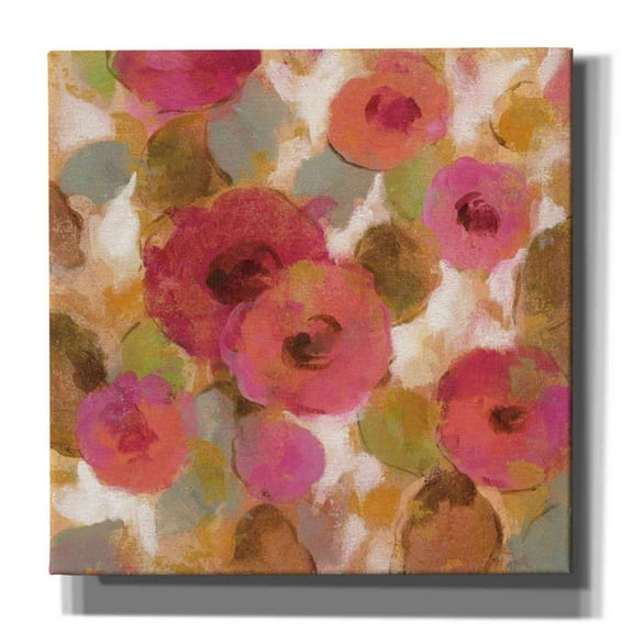 Epic Graffiti 'Glorious Pink Floral II' by Silvia Vassileva, Canvas Wall Art, 37"x37"
