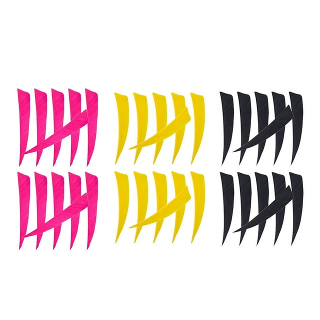 S SERENABLE 36pcs 4" Turkey Vanes Shaft IY Fletch Feather Fletching D D