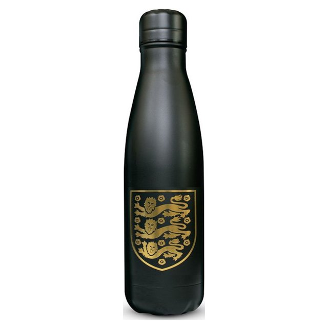 England FA - Botella de Agua de Acero Inoxidable (Negro, Dorado)