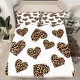 thumbnail image 2 of Feelyou Romantic Love Heart Bed Sheets, Leopard Cheetah Print King Sheets, 4 Pieces, 2 of 7