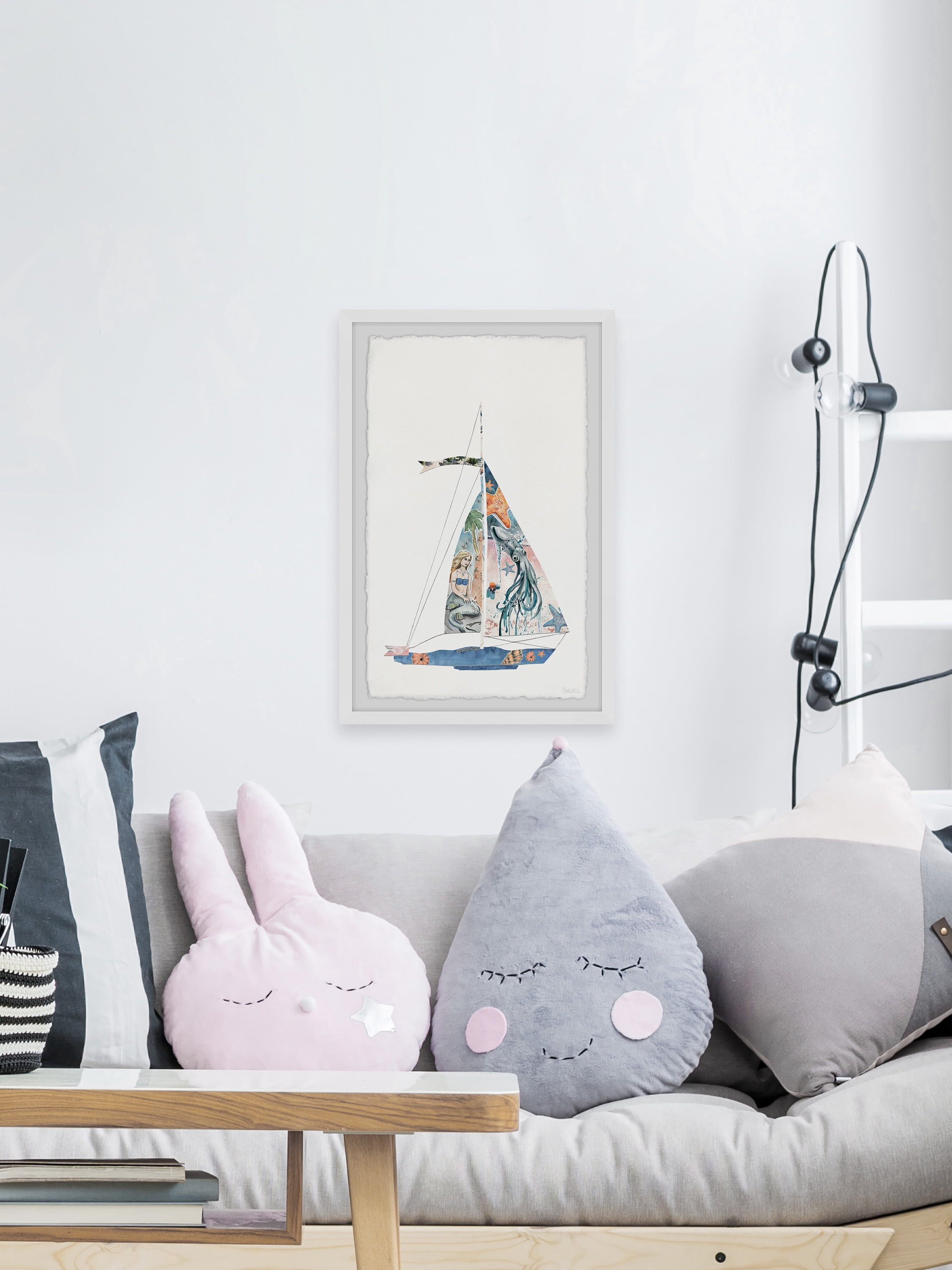 Parvez Taj Sailing Mermaid Framed Wall Art