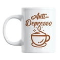 thumbnail image 1 of Funny Anti-Depresso, Espresso Pun Joke White Ceramic Coffee & Tea Mug (11oz), 1 of 6