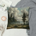 thumbnail image 2 of JEUXUS Pillow Case Majestic Trees under a Cloudy Sky Landscape Nature Wilderness Short Plush Pillowcase White, 2 of 5