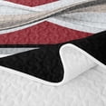 thumbnail image 5 of Homewish Red Aesthetic Swirl Twin Quilt Set,Abstract Geometric Twin Coverlet Set,2-Piece, 5 of 7