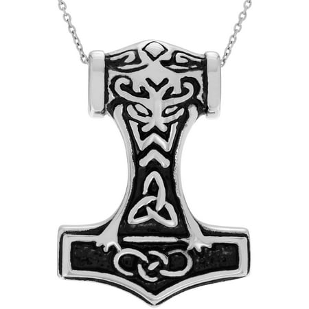 Territory Men's Stainless Steel Celtic Hammer Pendant Fashion Necklace