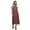 Brick Red, variant on Bimba Damask Causal Long Backless Halter Neck Dress Women Printed Beach Dress-Large