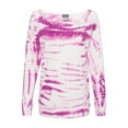 thumbnail image 2 of MV Sport B04952677 Womens French Terry Off-the-Shoulder Tie-Dyed Sweatshirt, Dragonfruit - 2XL, 2 of 3