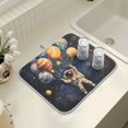 thumbnail image 4 of Yayeee Dish Drying Mat for Kitchen Counter 18" x 24" Microfiber Super Absorbent Coffee Decorative Pad, Watercolor Astronaut, 4 of 9