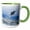 Green/White, variant on 3drose, Dolphin in Flight, 15oz Mug
