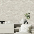 thumbnail image 2 of Brick And Stone Textured Wallpaper, White Embossed Wallcovering Roll: 41.7”W x 614”H- 177.80 sq ft, 2 of 6