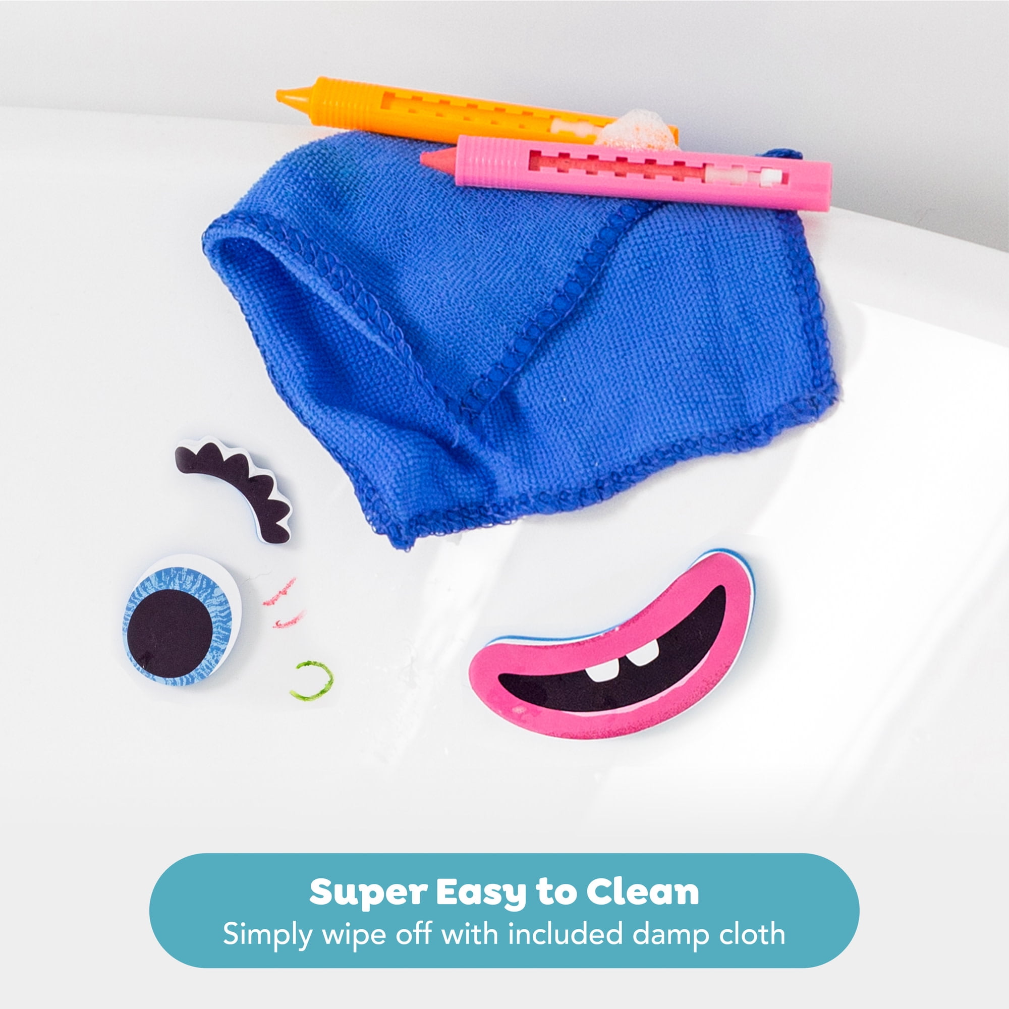 Tiger Tribe Bath Faces Toy for Toddlers - Creative Bathtime Fun with Foam Features and Crayons - Develop Fine Motor Skills and Imaginative Play